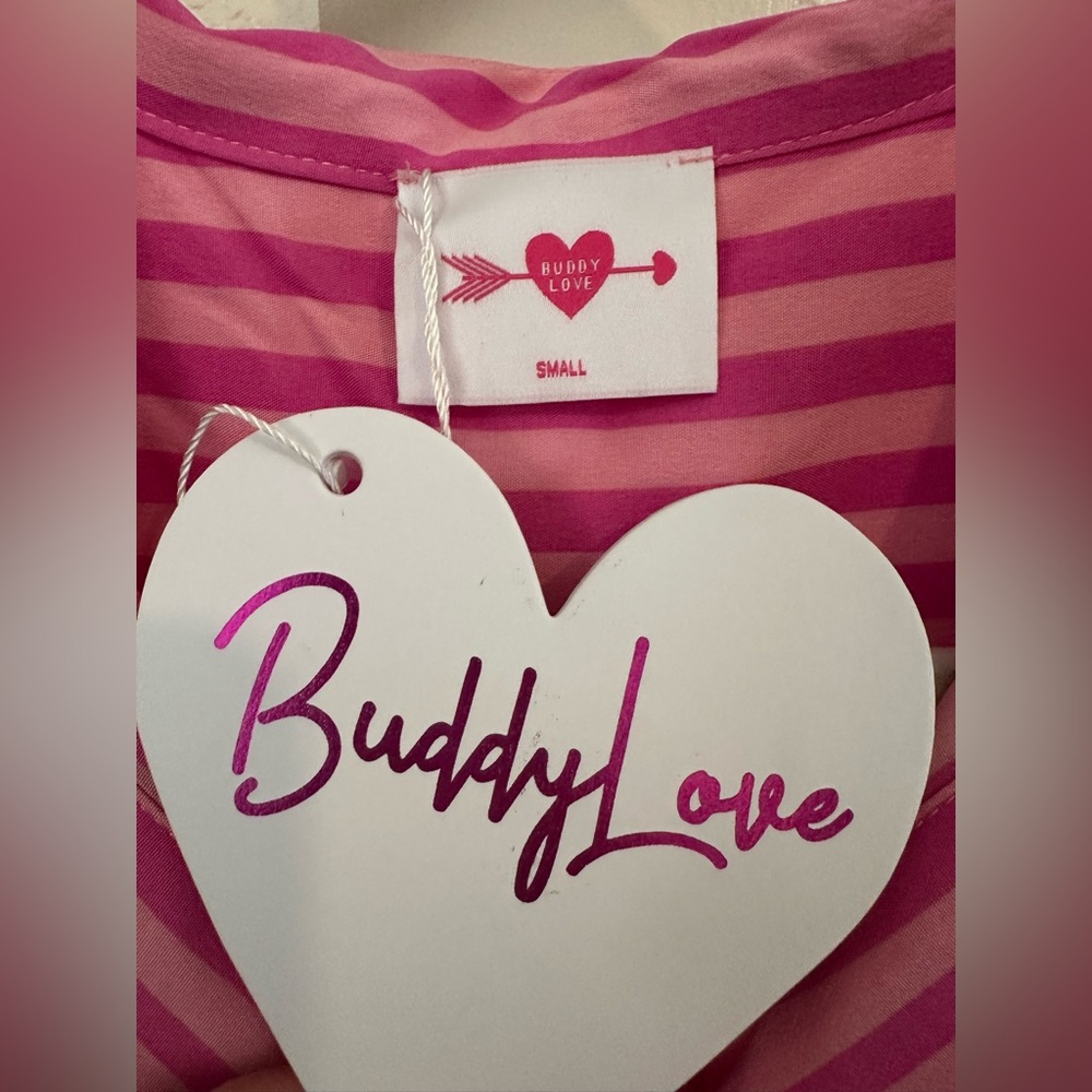 Buddy Love Dress - Vibrant Pink Striped Dress - Size Small - NWT - Picture 4 of 10